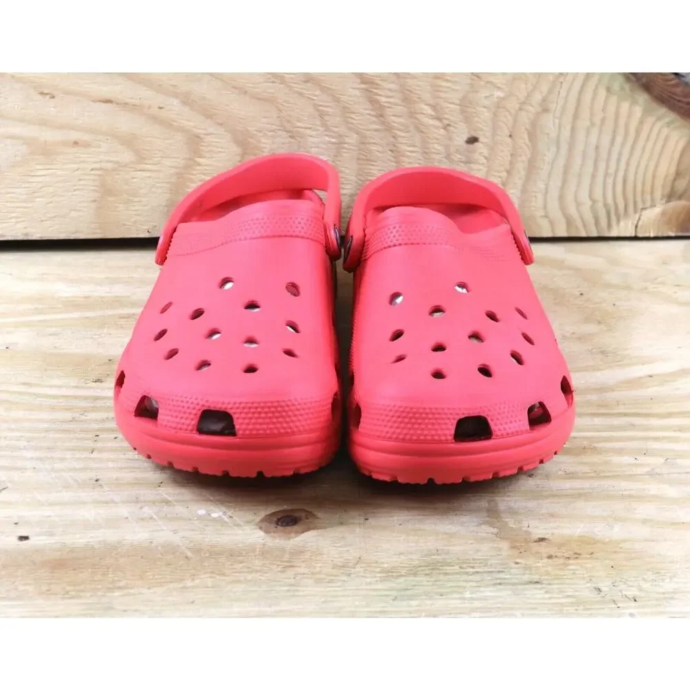 New Crocs Clogs Mens 10 Varsity Red Classic Mules Slip On